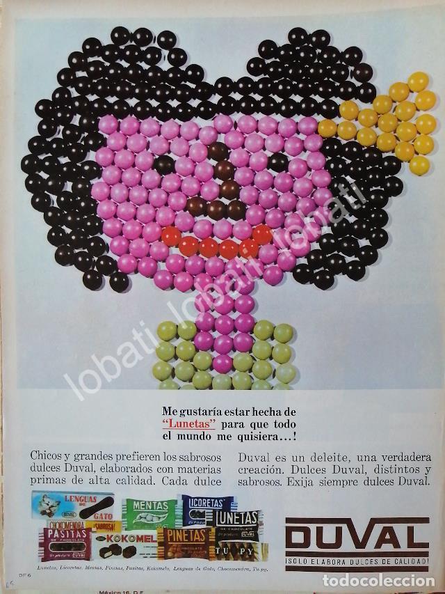 Collectionnisme d'affiches: CARTEL ANTIGUO ORIGINAL DE FABRICA DE DULCES DUVAL 1965 /24 ( DUVALIN ) RARO