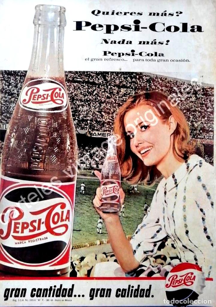 Collectionnisme d'affiches: CARTEL ANTIGUO ORIGINAL DE PEPSI Y EL ESTADIO AZTECA 1963/ RARO