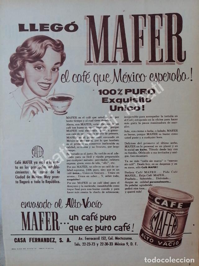 Collectionnisme d'affiches: CARTEL ANTIGUO ORIGINAL DE CAFE MAFER 1956 /29 / CASA FERNANDEZ / SUPER RARO