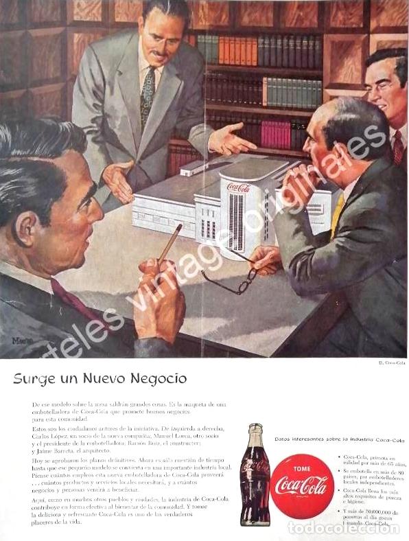 Collectionnisme d'affiches: CARTEL ANTIGUO ORIGINAL DE COCA COLA Y EL ARQUITECTO RAMON RUIZ Y OTROS 1950s / RARO