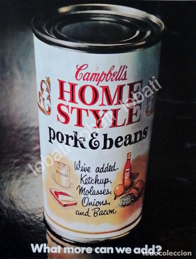 Collectionnisme d'affiches: CARTEL ANTIGUO ORIGINAL DE SOPA DE LATA CAMPBELLS 1960s /35 U.S.A