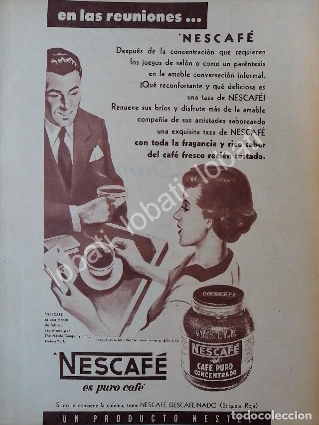 Collectionnisme d'affiches: CARTEL ANTIGUO ORIGINAL DE CAFE NESCAFE 1952 /39