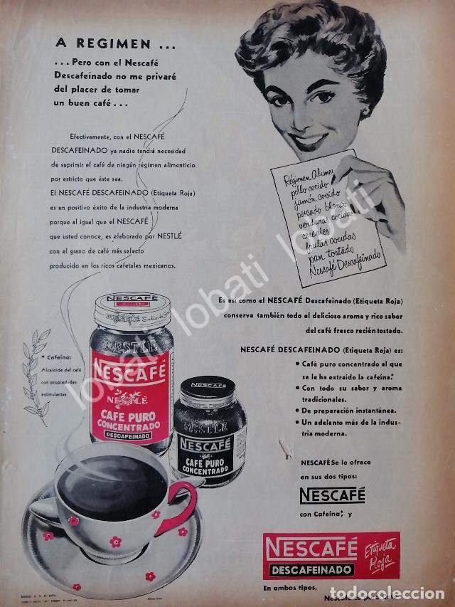 Collectionnisme d'affiches: CARTEL ANTIGUO ORIGINAL DE CAFE NESCAFE 1954 /38