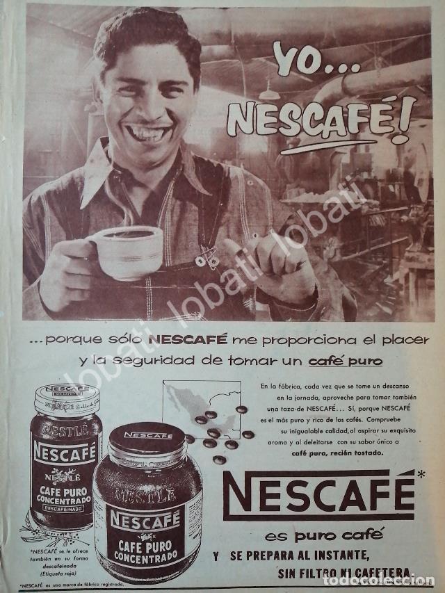 Collectionnisme d'affiches: CARTEL ANTIGUO ORIGINAL DE CAFE NESCAFE 1956 /45