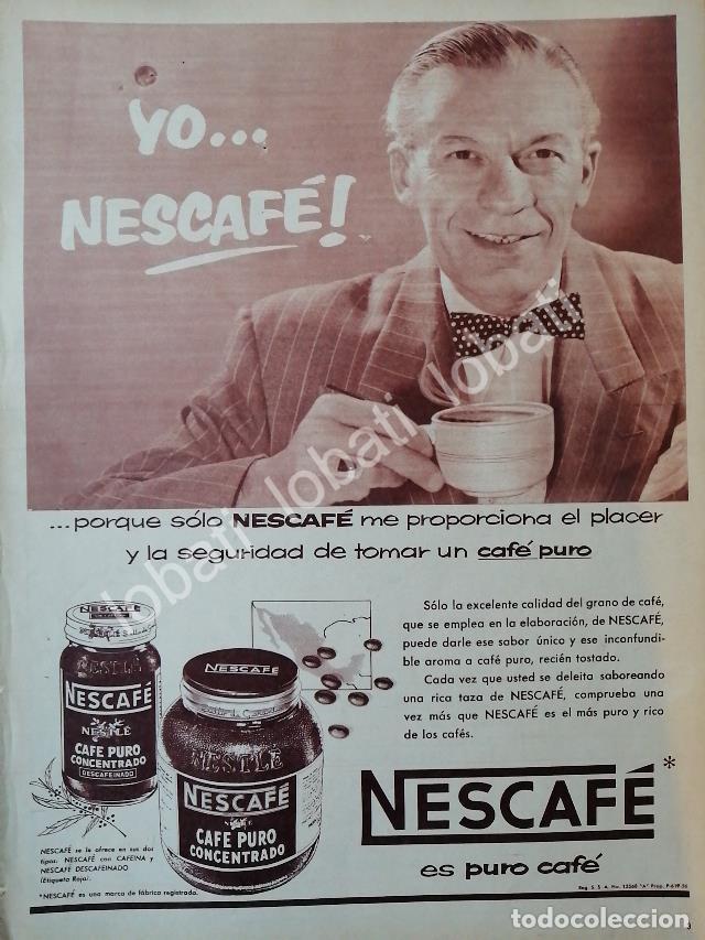 Collectionnisme d'affiches: CARTEL ANTIGUO ORIGINAL DE CAFE NESCAFE 1956 /44