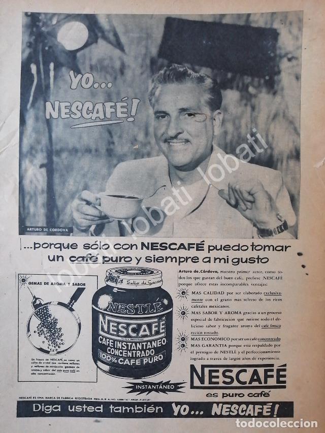 Collectionnisme d'affiches: CARTEL ANTIGUO ORIGINAL DE ARTURO DE CORDOBA Y CAFE NESCAFE 1957 /50 / FEP