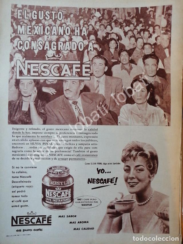 Collectionnisme d'affiches: CARTEL ANTIGUO ORIGINAL DE SILVIA PINAL Y CAFE NESCAFE 1958 /CF54 / FEP