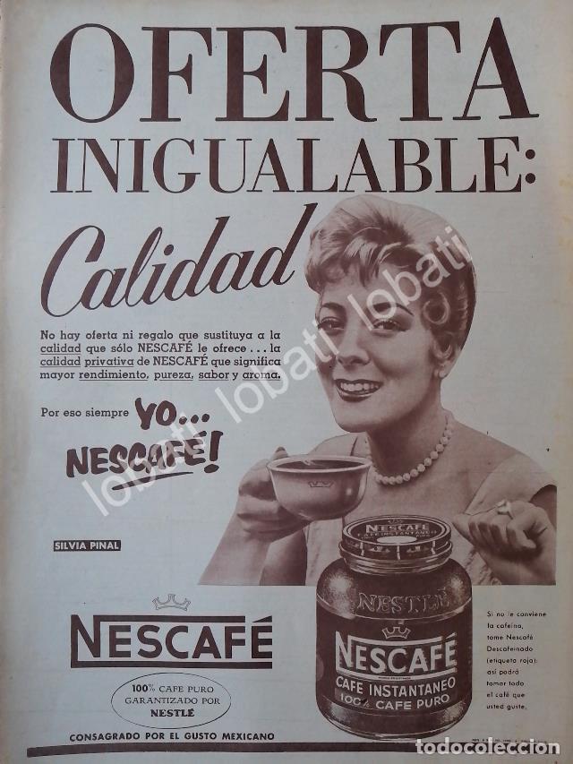 Sammeln von Plakaten: CARTEL ANTIGUO ORIGINAL DE SILVIA PINAL Y CAFE NESCAFE 1958 /CF53 / FEP