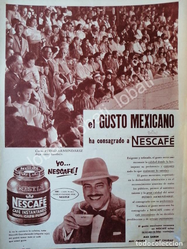 Sammeln von Plakaten: CARTEL ANTIGUO ORIGINAL DE PEDRO ARMENDARIZ Y CAFE NESCAFE 1958 /CF55 / FEP