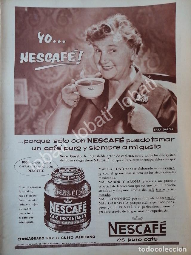 Sammeln von Plakaten: CARTEL ANTIGUO ORIGINAL DE SARITA GARCIA Y CAFE NESCAFE 1957 /CF60 / FEP / RARO