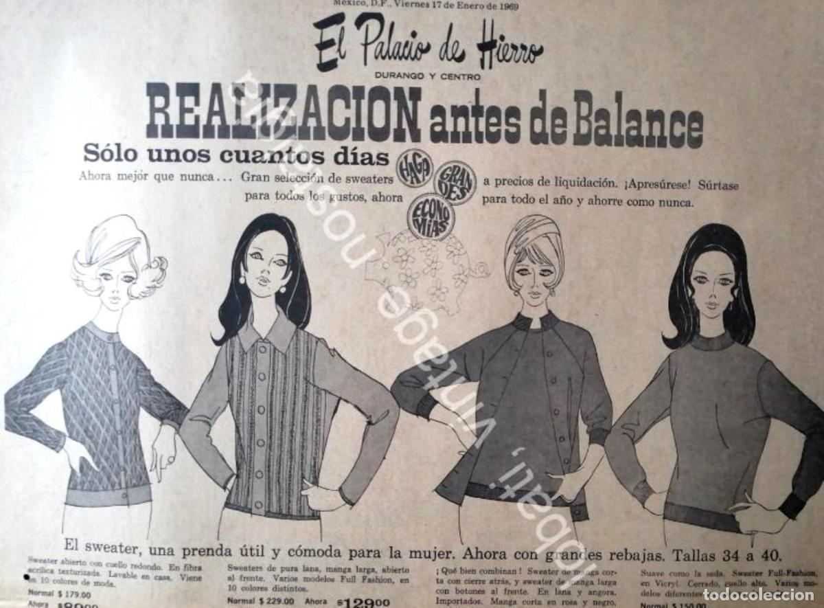 Sammeln von Plakaten: CARTEL ANTIGUO ORIGINAL DE TIENDA EL PALACIO DE HIERRO ENERO 1969