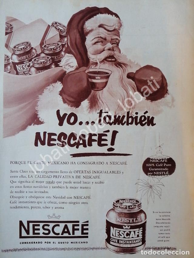 Sammeln von Plakaten: CARTEL ANTIGUO ORIGINAL DE SANTOCLOS Y CAFE NESCAFE 1958 /CF64 FEP