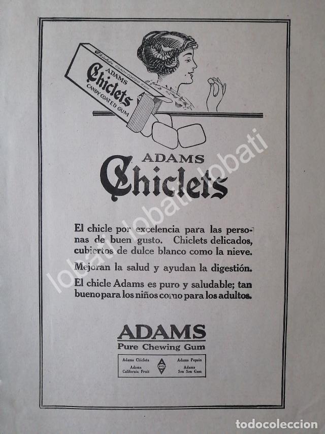 Sammeln von Plakaten: CARTEL ANTIGUO ORIGINAL DE CHICLES. CHICLETS ADAMS 1919 /CF58 / MUY RARO
