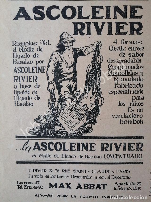 Sammeln von Plakaten: CARTEL ANTIGUO ORIGINAL DE MEDICINA ASCOLEINE RIVIER 1931 DE MAX ABBAT /7 MUY RARO