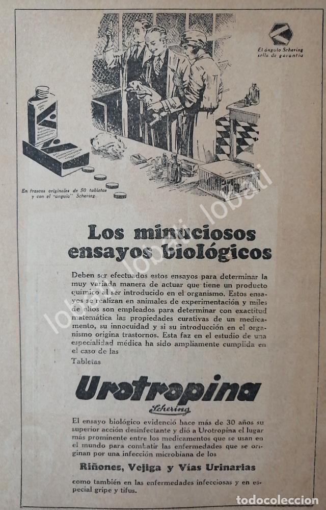 Sammeln von Plakaten: CARTEL ANTIGUO ORIGINAL DE MEDICINA UROTROPINA 1926 SCHERING /14