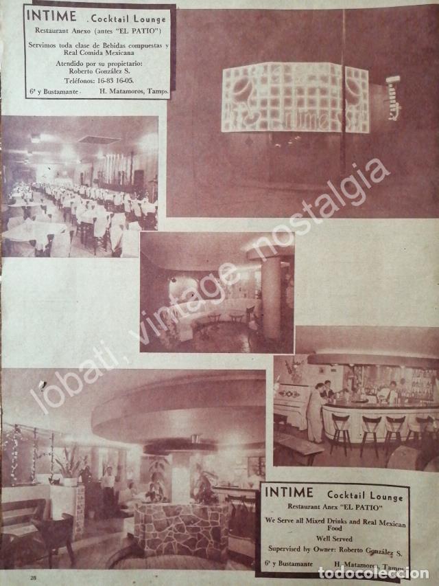Sammeln von Plakaten: CARTEL ANTIGUO ORIGINAL DE RESTAURANT INTIME 1955 MATAMOROS /SUPER RARO