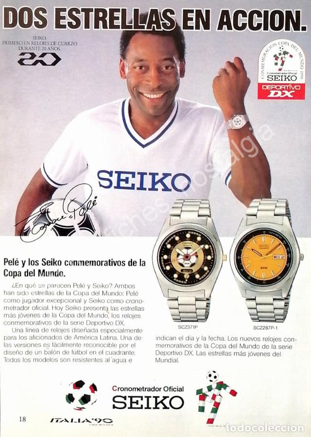 Sammeln von Plakaten: CARTEL ANTIGUO ORIGINAL DE FUTBOLISTA PELE Y RELOJES SEIKO, COPA MUNDIAL ITALIA 90