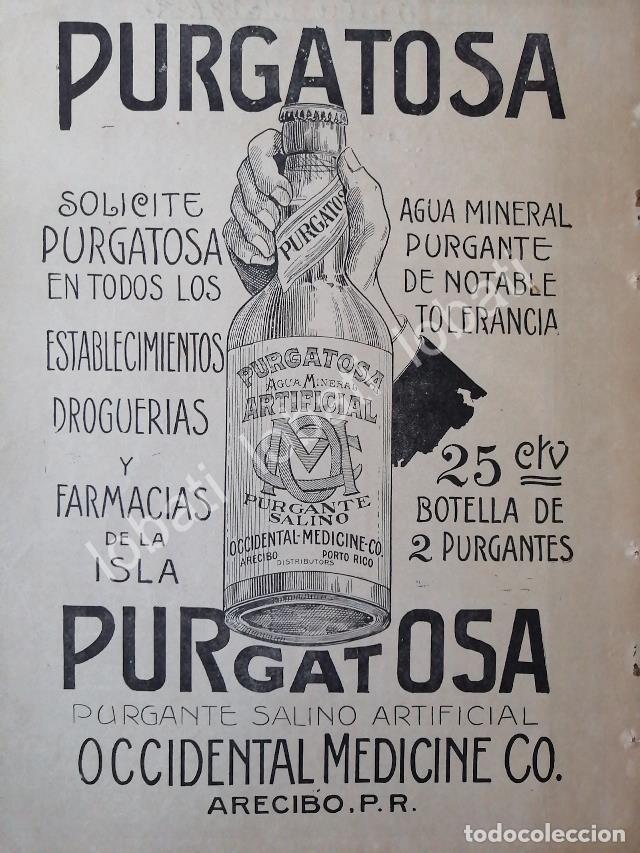 Poster collecting: CARTEL ANTIGUO ORIGINAL DE TONICO PURGATOSA, PURGANTE, 1920s /22 / RARO