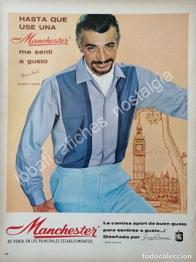 Poster collecting: CARTEL ANTIGUO ORIGINAL DE MAURICIO GARCES Y CAMISAS MANCHESTER 1965 /2