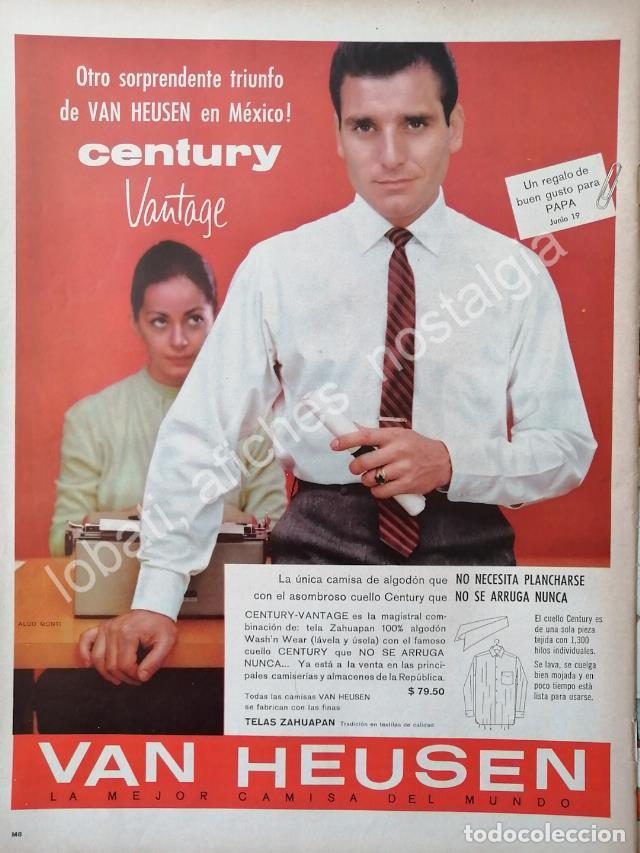 Poster collecting: CARTEL ANTIGUO ORIGINAL DE ALDO MONTI Y CAMISAS VAN HEUSEN 1960s