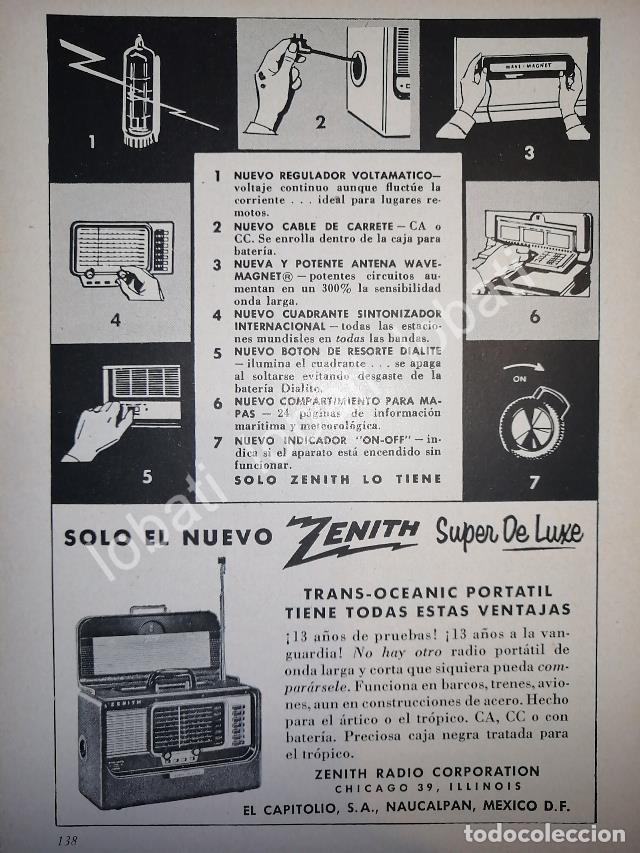 Poster collecting: CARTEL ANTIGUO ORIGINAL DE MINI CARTEL. RADIO TRANS OCEANICO ZENITH 1940s /51