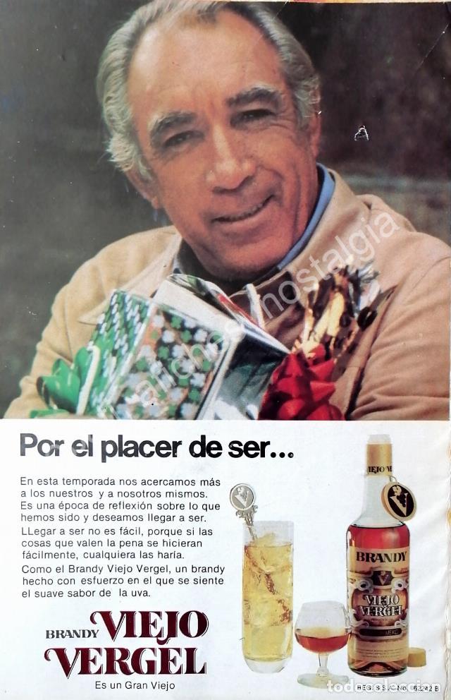 Coleccionismo de carteles: CARTEL ANTIGUO ORIGINAL DE ANTHONY QUEEN Y BRANDY VIEJO VERGEL 1981 VINOS /FEP