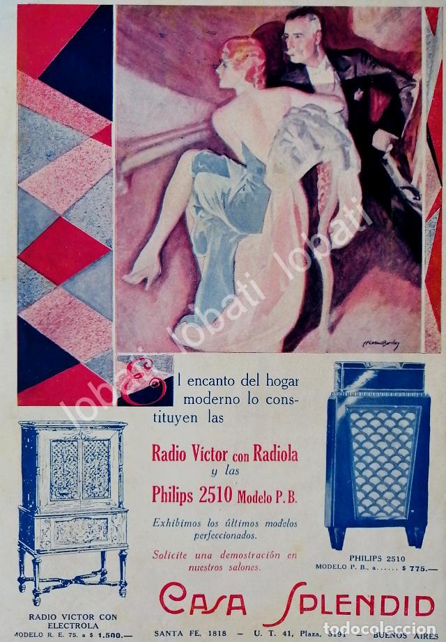 Coleccionismo de carteles: CARTEL ANTIGUO ORIGINAL DE AFICHE ART NOUVEAU RADIOLAS VICTOR Y PHILIPS, 1920s /84