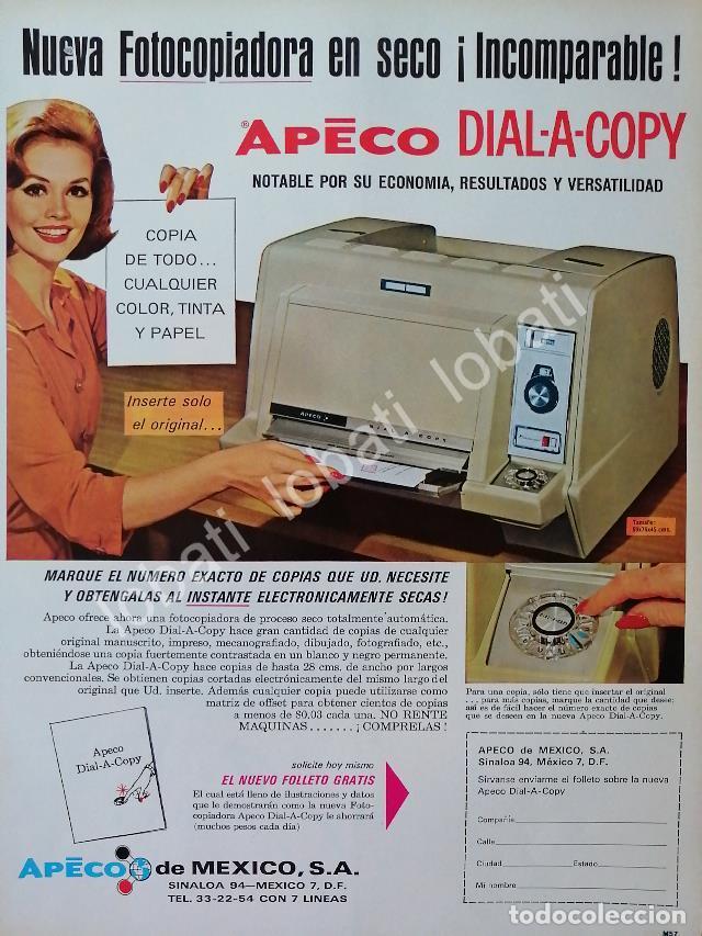 Collectionnisme d'affiches: CARTEL ANTIGUO ORIGINAL DE COPIADORA APECO 1965 /94 RARO
