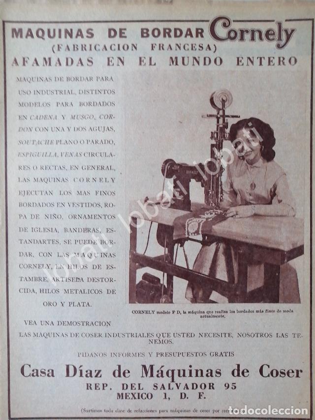 Collectionnisme d'affiches: CARTEL ANTIGUO ORIGINAL DE MAQUINAS BORDADORAS CORNELY 1953 /101