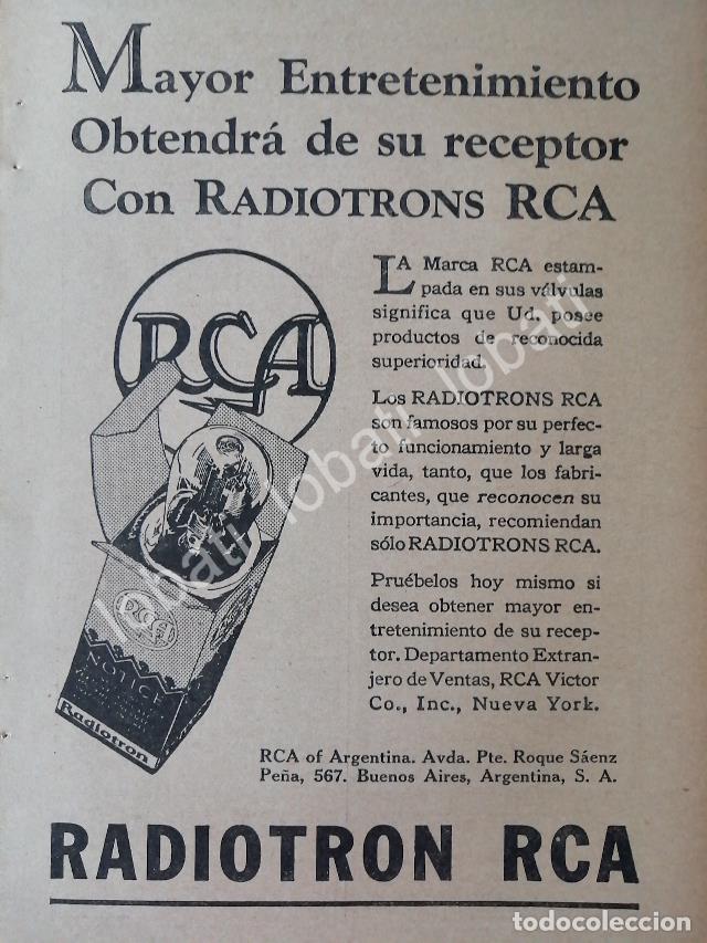 Collectionnisme d'affiches: CARTEL ANTIGUO ORIGINAL DE BULBOS O VALVULAS DE VACIO RADIOTRON RCA 1920s / 113