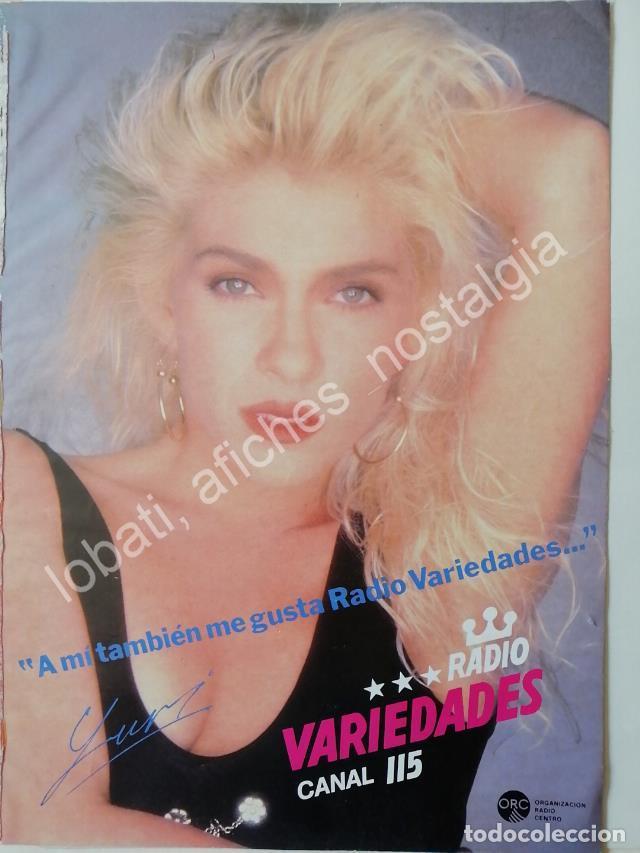 Collectionnisme d'affiches: CARTEL ANTIGUO ORIGINAL DE CANTANTE YURI Y RADIO DIFUSORA RADIO VARIEDADES 1980s FEP