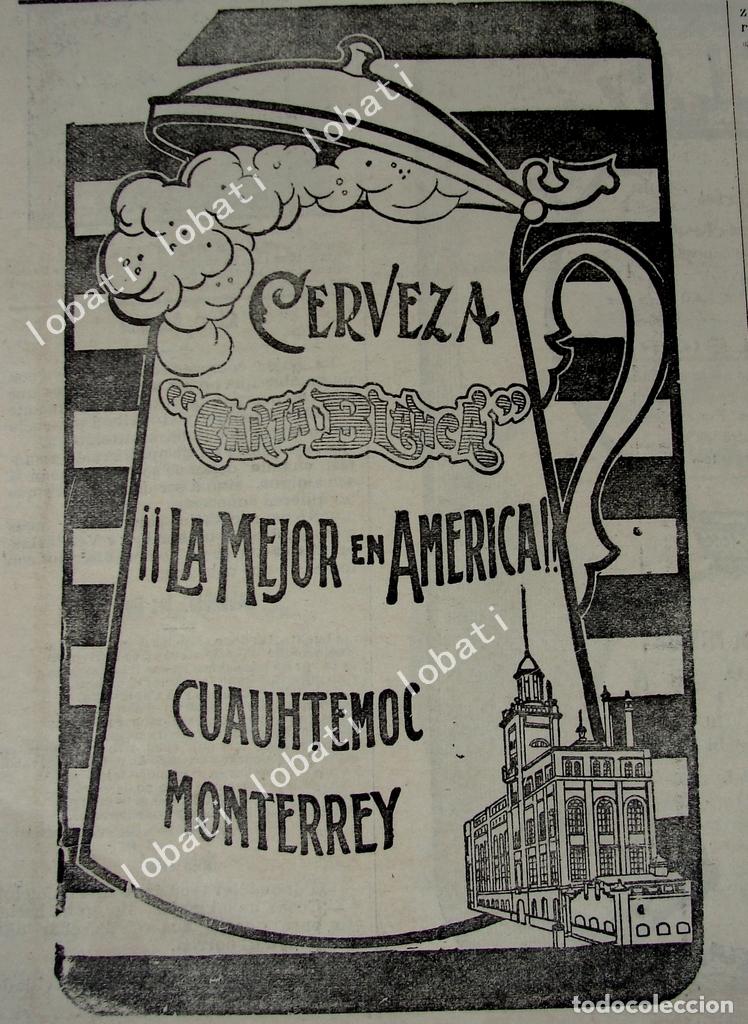 Collectionnisme d'affiches: CARTEL ANTIGUO ORIGINAL DE MINI CARTEL CERVEZA CARTA BLANCA 1911 /157