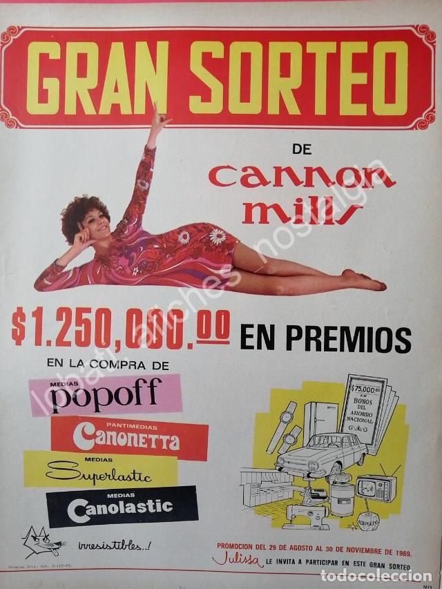 Coleccionismo de carteles: CARTEL ANTIGUO ORIGINAL DE CANTANTE JULISSA Y MEDIAS CANNON 1969 /FEP MUY RARO