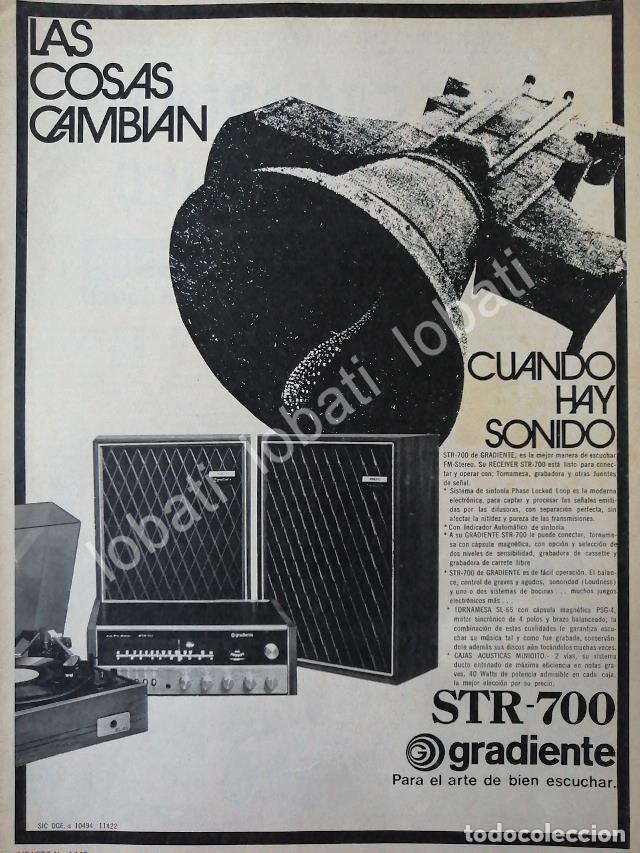 Coleccionismo de carteles: CARTEL ANTIGUO ORIGINAL DE EQUIPOS DE AUDIO GRADIENTE STR-700 1970s /168