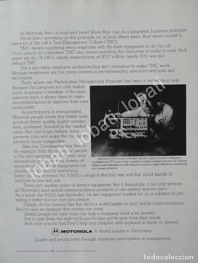 Coleccionismo de carteles: CARTEL ANTIGUO ORIGINAL DE GENERADOR DE FRECUENCIAS MOTOROLA R2001 1982 /173 RARO