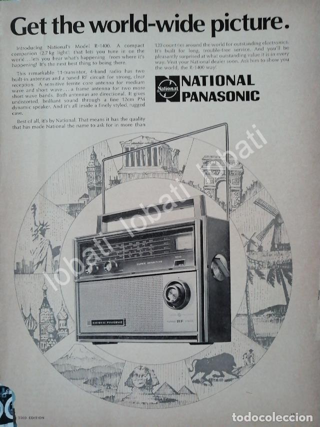 Coleccionismo de carteles: CARTEL ANTIGUO ORIGINAL DE RADIOS NATIONAL PANASONIC R-1400 1969 /171