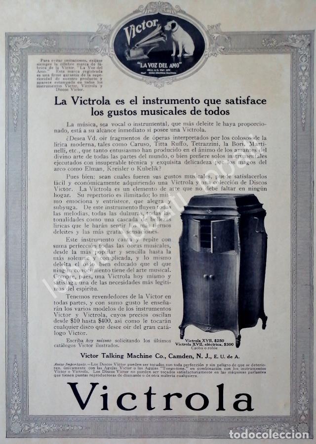 Coleccionismo de carteles: CARTEL ANTIGUO ORIGINAL DE GRAMOFONO VICTROLA No. 17 1917 /178 SUPER RARO