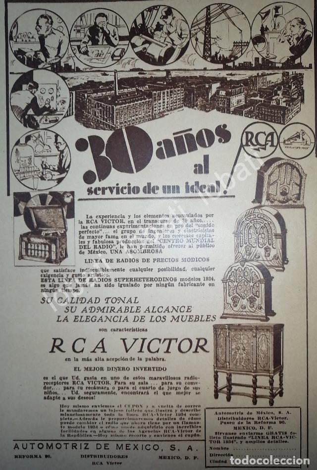 Coleccionismo de carteles: CARTEL ANTIGUO ORIGINAL DE RCA MEXICO 1934 /183