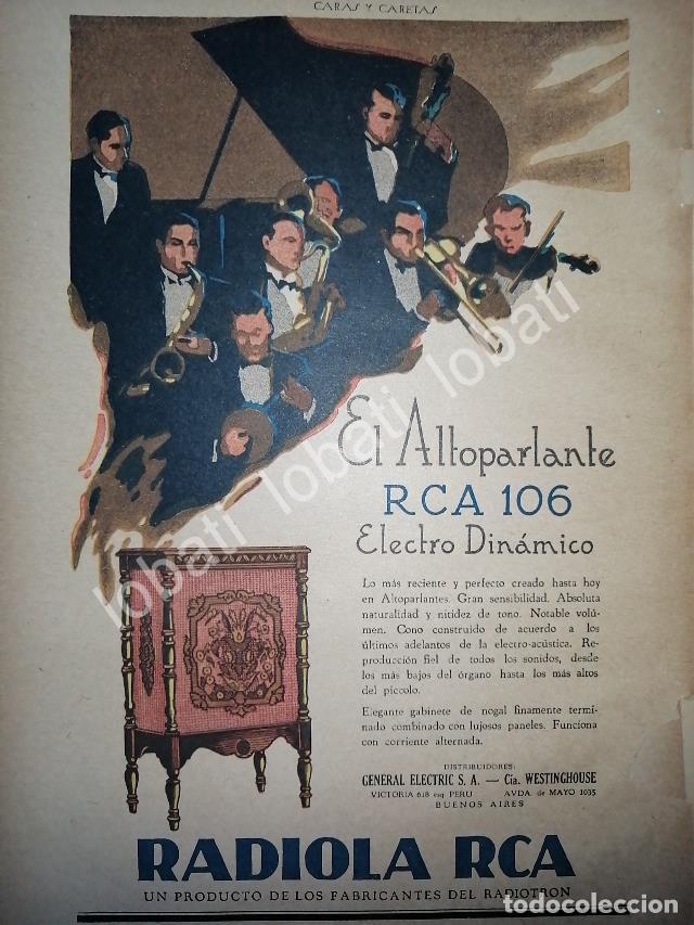 Coleccionismo de carteles: CARTEL ANTIGUO ORIGINAL DE RADIOS RADIOLA RCA 106 1930 /187
