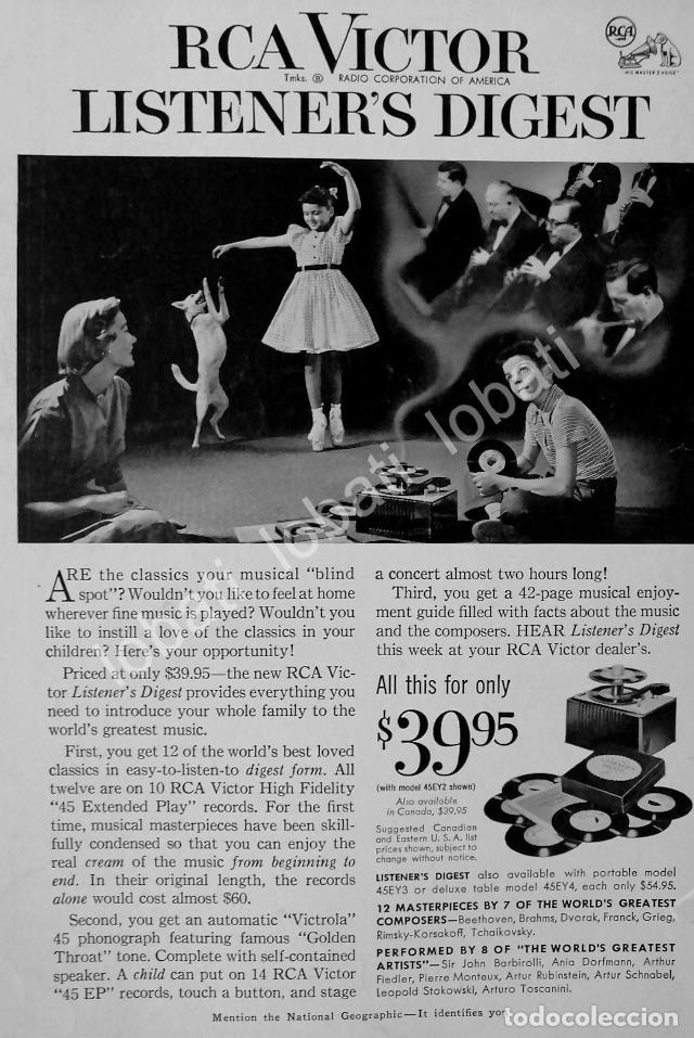 Coleccionismo de carteles: CARTEL ANTIGUO ORIGINAL DE TOCA DISCOS RCA 45EY2 1954 /192