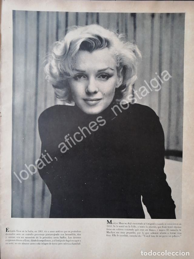 Coleccionismo de carteles: CARTEL ANTIGUO ORIGINAL DE NOTA Y FOTOGRABADO MARILYN MONROE 1960s /FEP