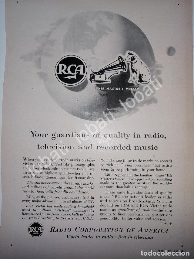 Coleccionismo de carteles: CARTEL ANTIGUO ORIGINAL DE RCA RADIO CORPORATION OF AMERICA 1953 /194