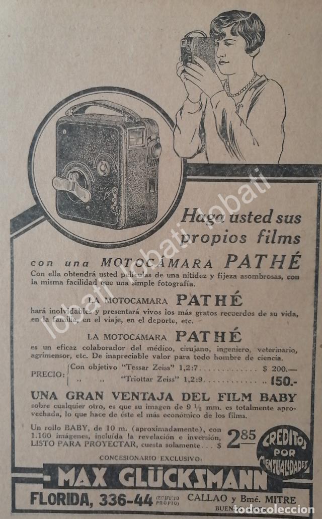 Coleccionismo de carteles: CARTEL ANTIGUO ORIGINAL DE CAMARAS FILMADORAS PATHE 1926 /4