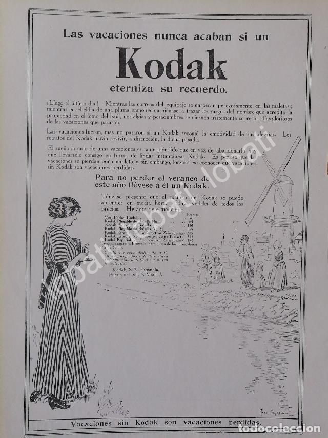Coleccionismo de carteles: CARTEL ANTIGUO ORIGINAL DE CAMARAS KODAK 1913 /9 PUBLICIDAD ARTISTICA