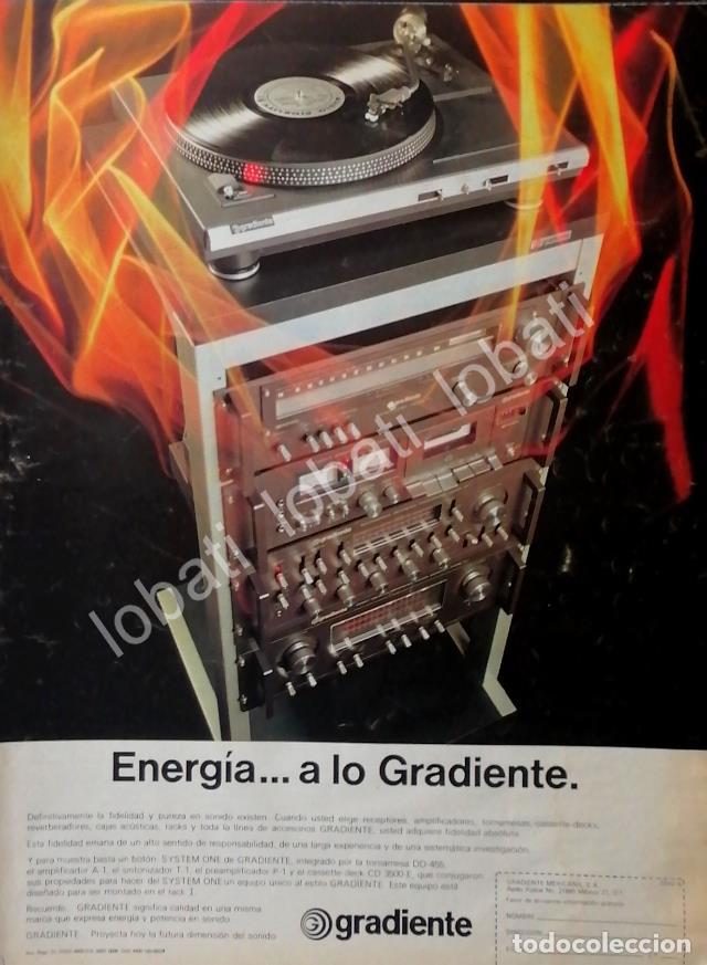 Coleccionismo de carteles: CARTEL ANTIGUO ORIGINAL DE EQUIPOS DE SONIDO GRADIENTE SYSTEM ONE. 1981 /197
