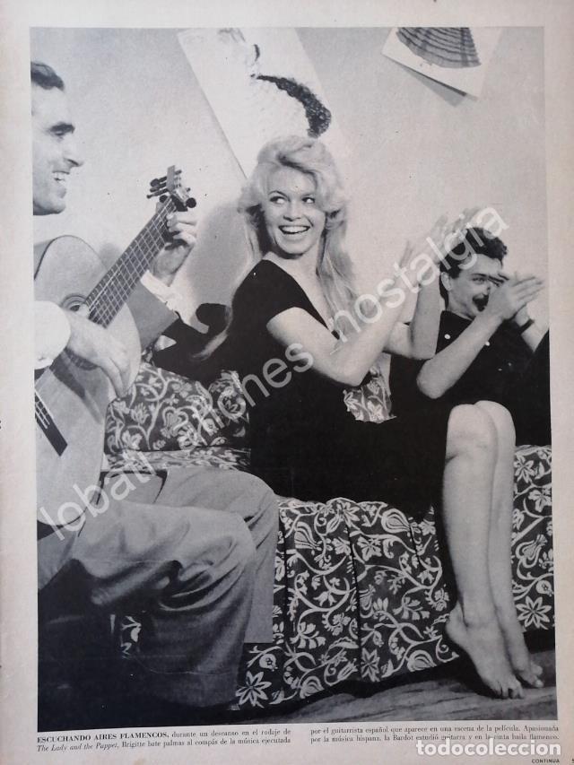 Collectionnisme d'affiches: CARTEL ANTIGUO ORIGINAL DE NOTA. Y GRABADO BRIGITTE BARDOT 1950s