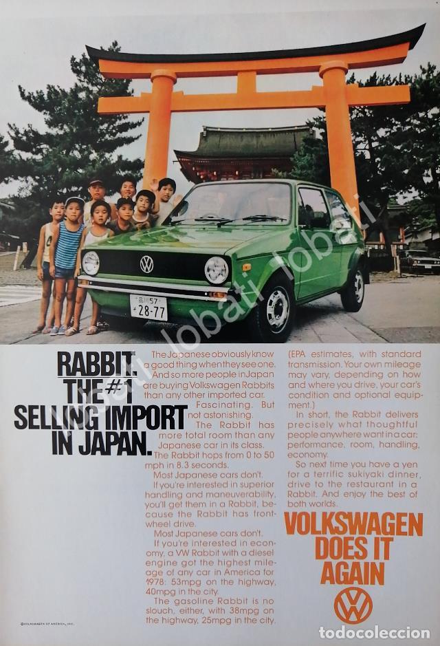 Collectionnisme d'affiches: CARTEL ANTIGUO ORIGINAL DE AUTOS VOLKSWAGEN RABBIT (CARIBE) 1977 /1