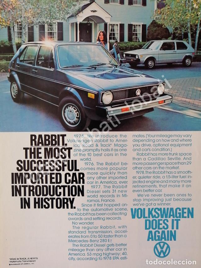 Collectionnisme d'affiches: CARTEL ANTIGUO ORIGINAL DE AUTOS VOLKSWAGEN RABBIT (CARIBE) 1978 /7
