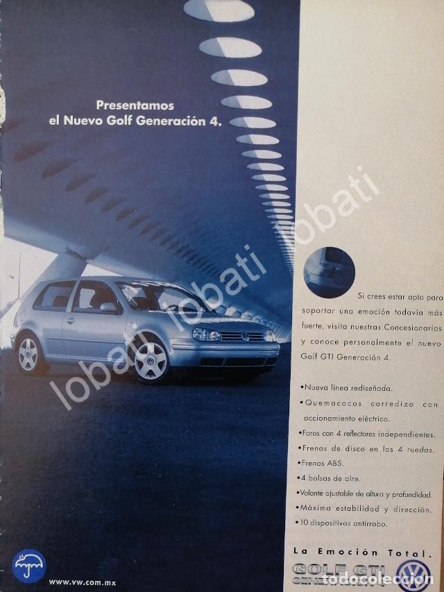 Collectionnisme d'affiches: CARTEL ANTIGUO ORIGINAL DE MINI CARTEL. AUTOS VOLKSWAGEN GOLF GTI 4 1998 /17