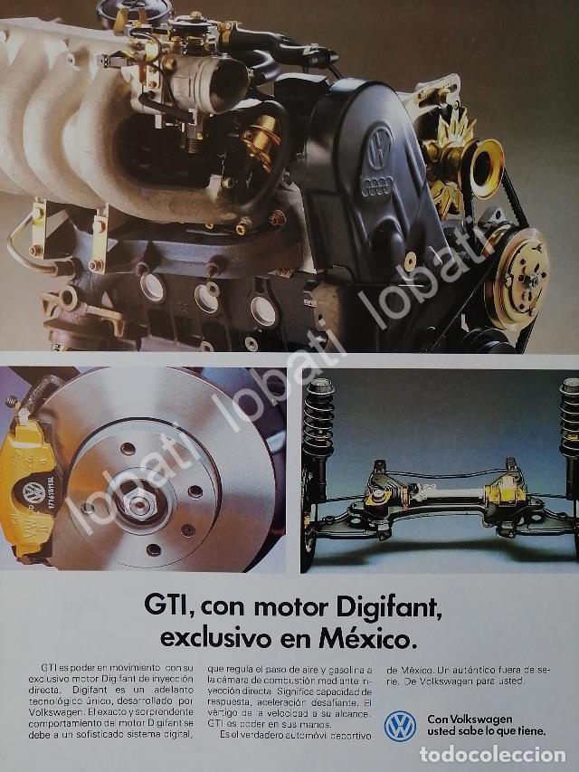 Collectionnisme d'affiches: CARTEL ANTIGUO ORIGINAL DE AUTOS VOLKSWAGEN , SISTEMA MOTOR GTI 1979 /21